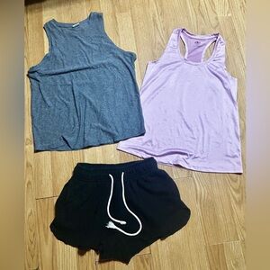 3 pc Athletic wear bundle ladies xs/s (2 tanks & shorts)
